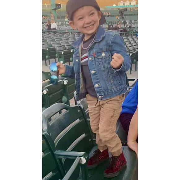 Embroidered 311 Band Logo Levi’s Blue Denim Jean Trucker Jacket Kids Size 5 - Picture 3 of 11